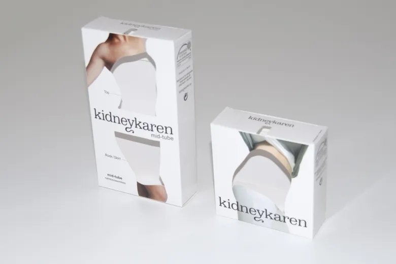 White underwear boxes with window and printed photograph